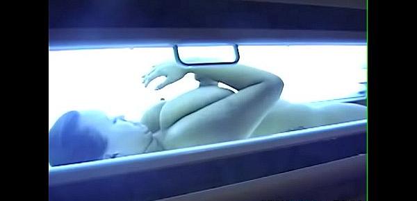  Sexy Pornstar Gets Nude in Tanning Booth